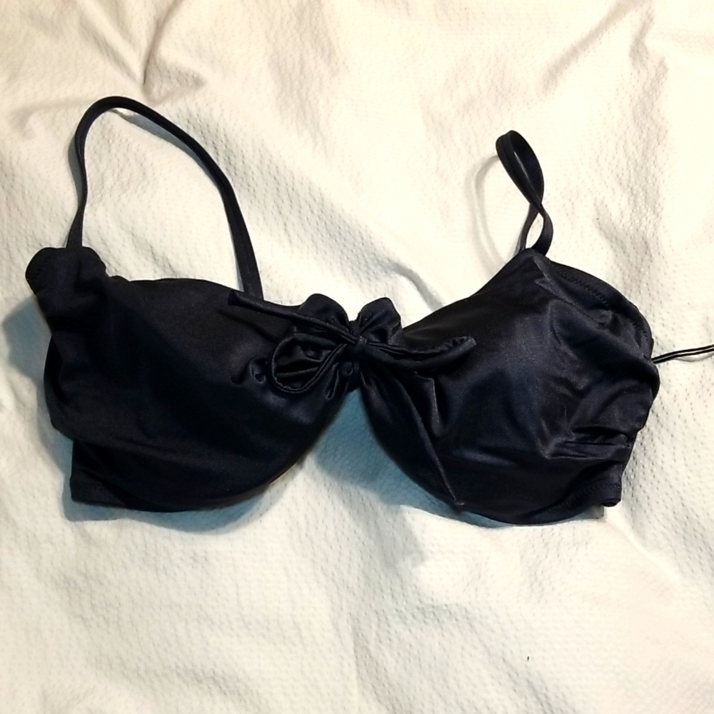 NWT NAVY BLUE UNDERWIRE ADJUSTABLE STRAP BIKINI SWIM BRA TOP